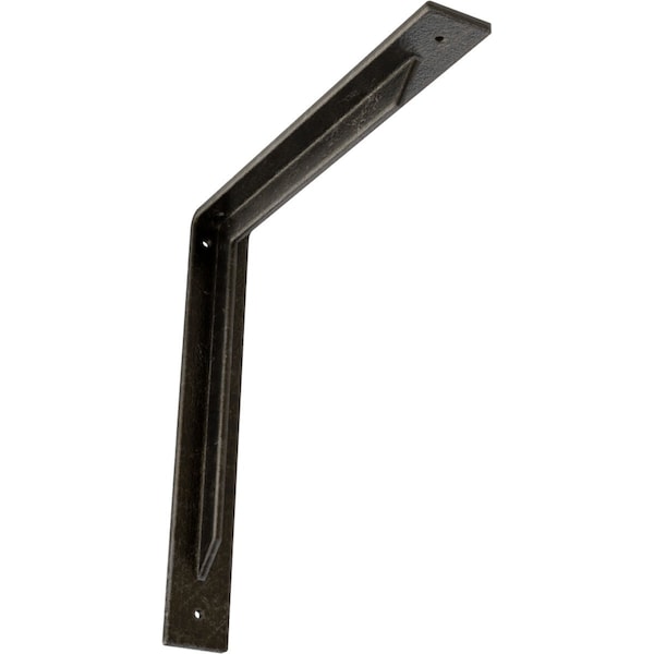 Ekena Millwork Stockport Steel Bracket, Antiqued Warm Silver 2"W x 14"D x 14"H BKTM02X14X14STAWS - main